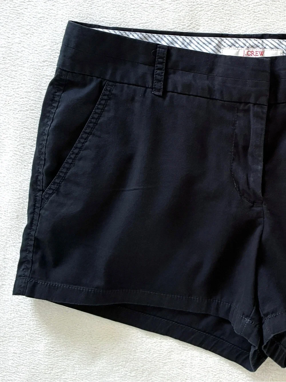 J.Crew Broken-In Shorts Women’s 6 Black Low Rise Cotton Classic Casual Preppy